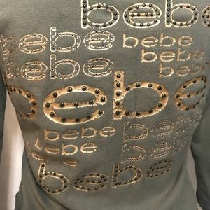 Bebe 2 pc set studded jacket and crop sweat pants